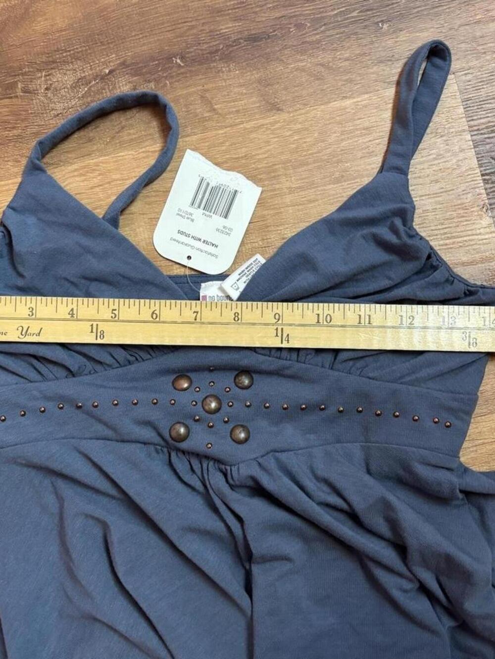 No Boundaries early 2000s deadstock navy studded nwt grunge babydoll cami top - Picture 7 of 8